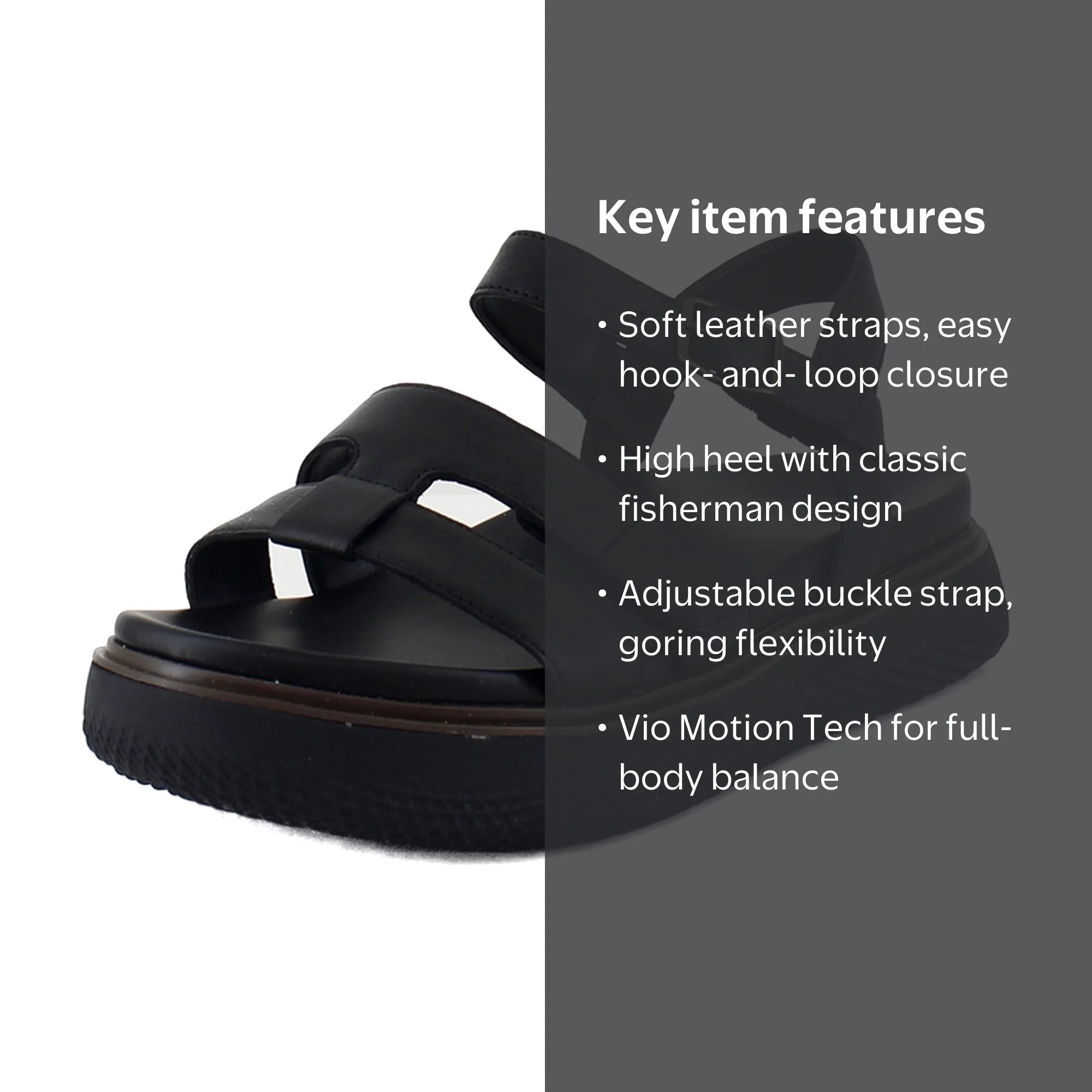 Vionic Solana Women's Sandals Black Leather Size 6 M - Walmart.com