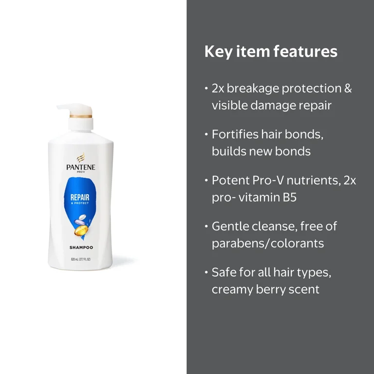 Pantene Pro-V Shampoo, Repair & Protect, 2x Breakage Protection
