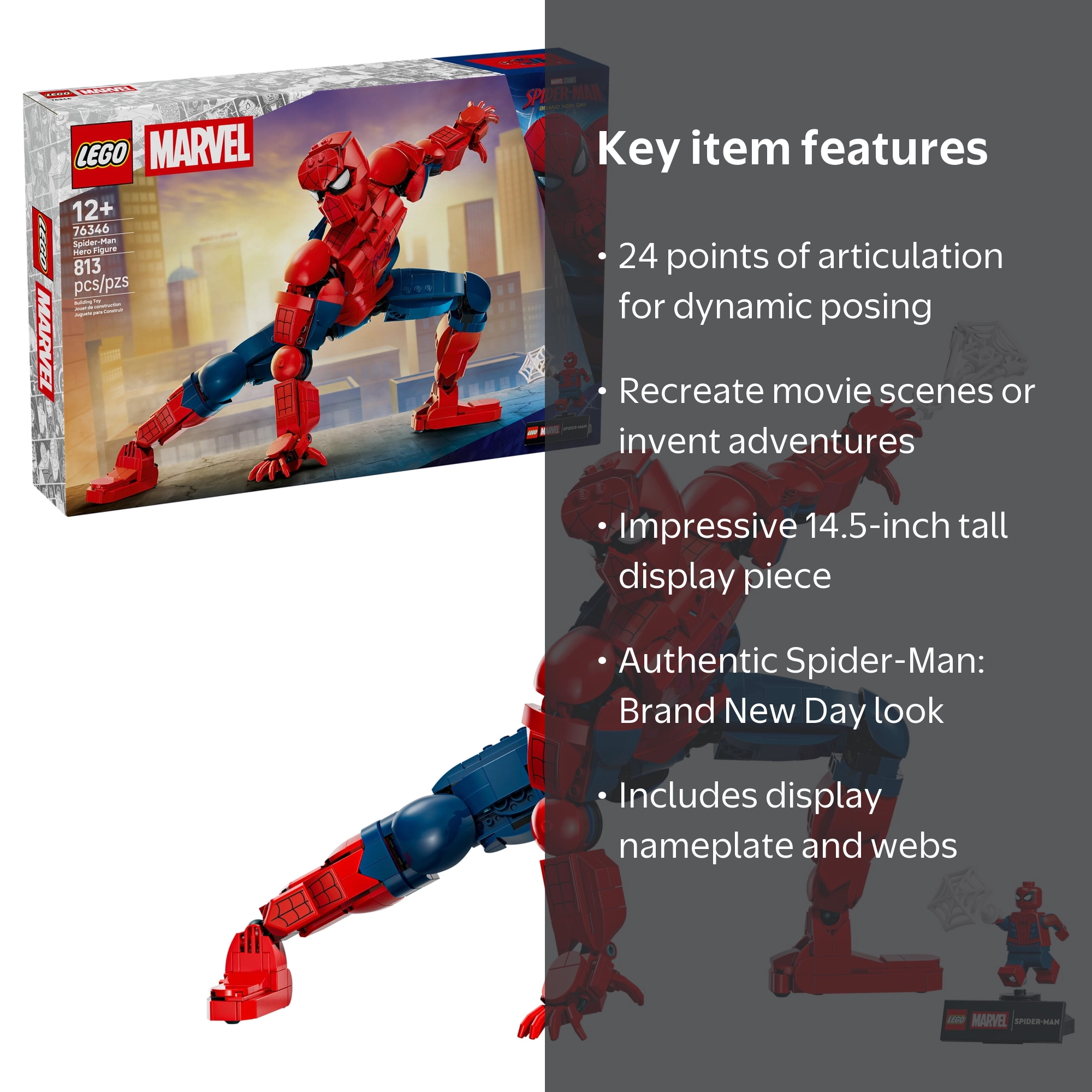 LEGO Marvel Spider-Man Hero Figure - Super Hero Building Toy for