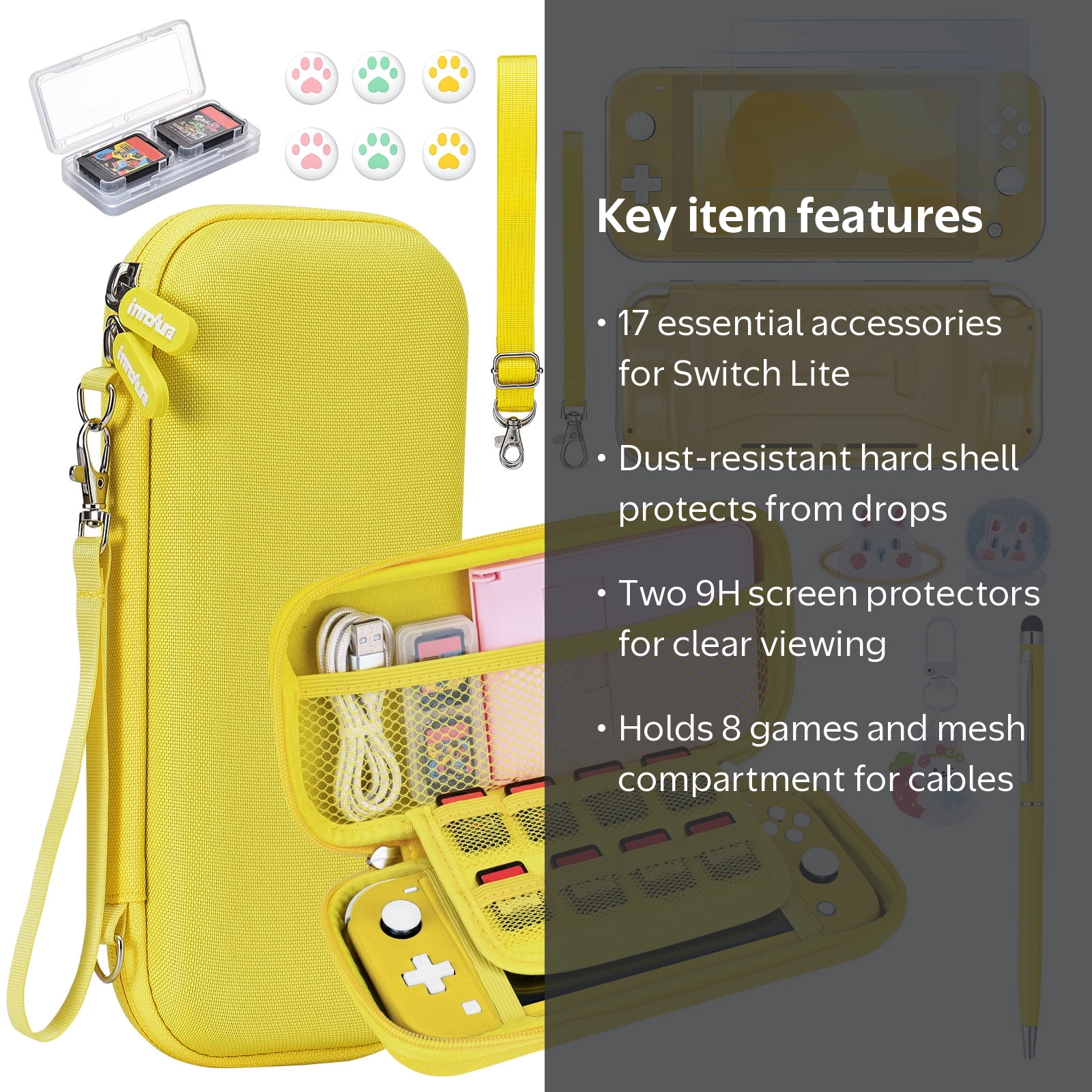 Switch Lite Case, 17 in 1 Switch Lite Accessories Bundle with Lite