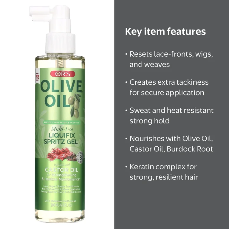 ORS Olive Oil Fix-It Spritz Gel, Hair & Wig Styling, 6.8 oz