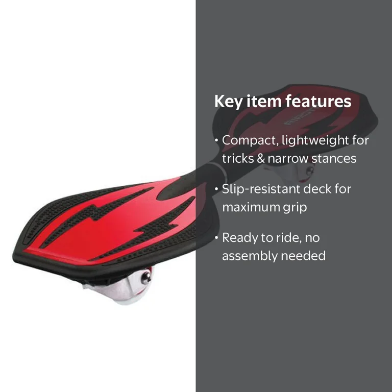 Razor RipStik Ripster Caster Board - Red, 2 Wheel Pivoting