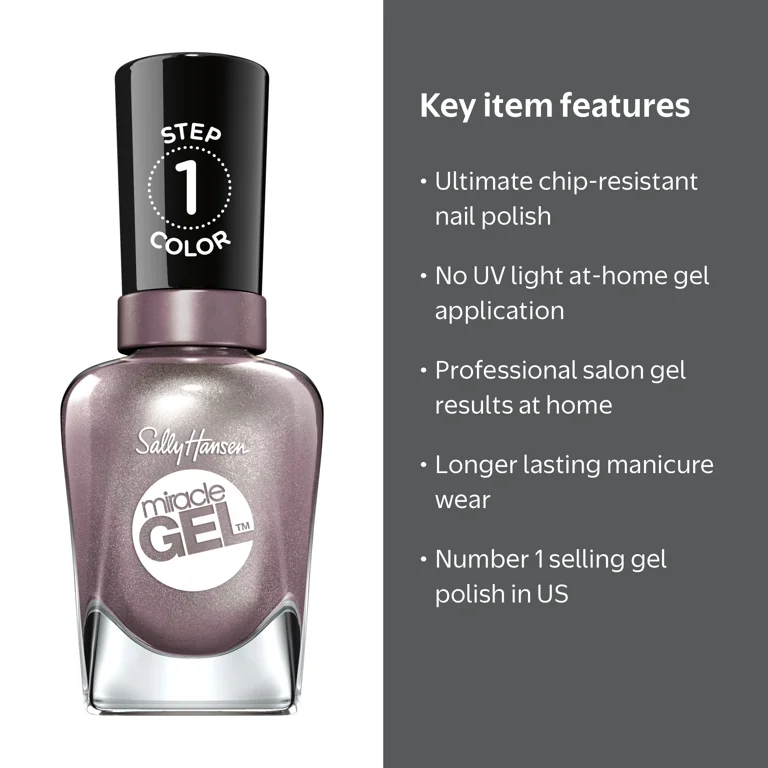 Sally Hansen Miracle Gel Nail Polish, Adrenaline Crush, 0.5 oz, 2
