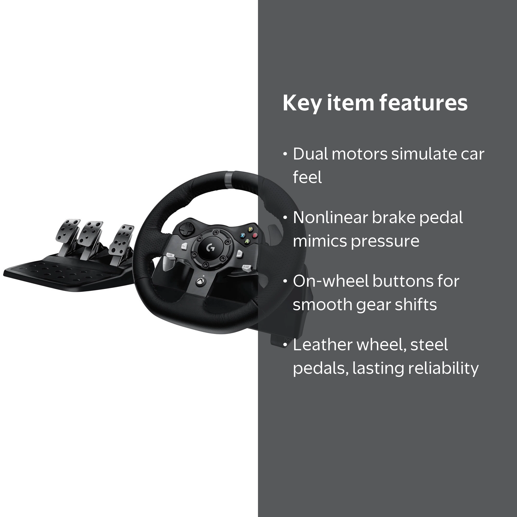 Logitech G920 Gaming Racing Wheel - Steering Car Shifter with