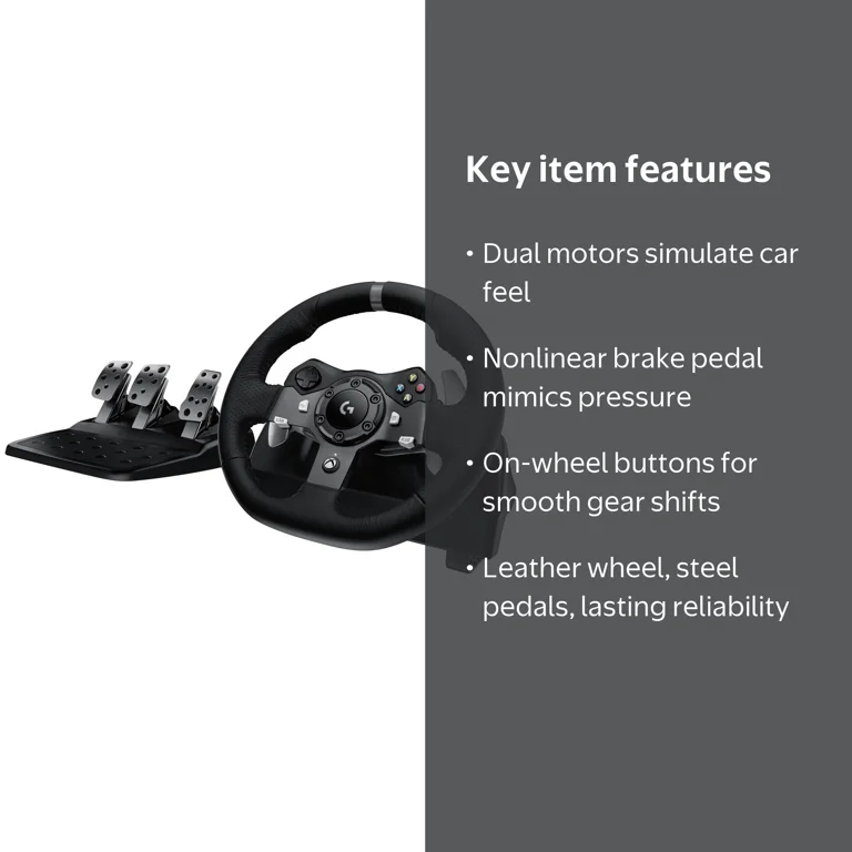 Logitech G920 Gaming Racing Wheel - Steering Car Shifter with