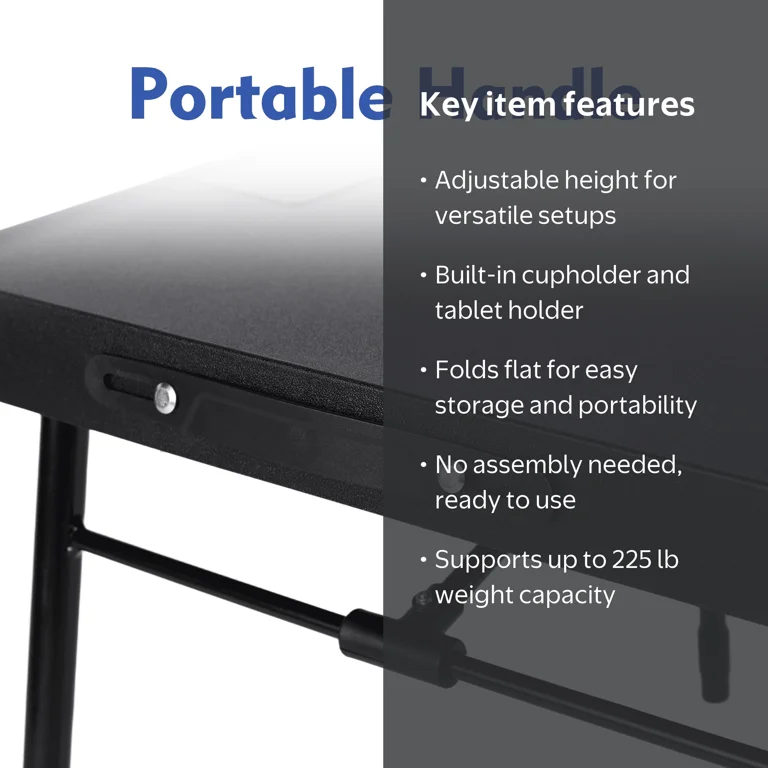 Mainstays 26 in Adjustable Height Personal Folding Table with