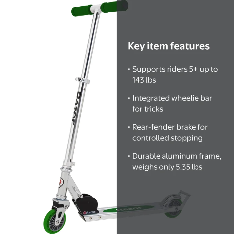 Razor, Kick Scooter, A2, Green, Foldable, Lightweight - Walmart.com