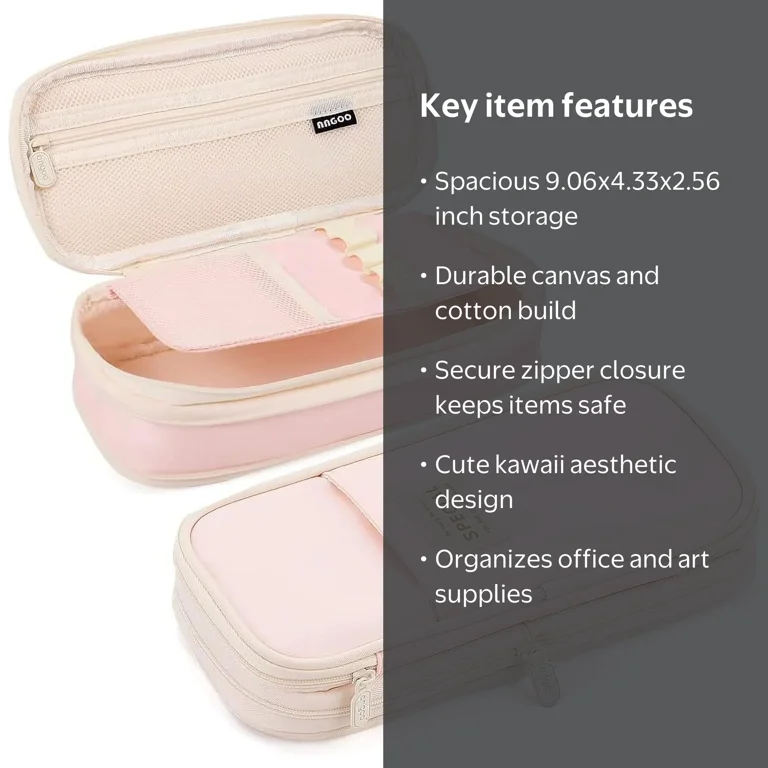 QCQHDU Canvas Big Capacity Pencil Case, Pink - Walmart.com