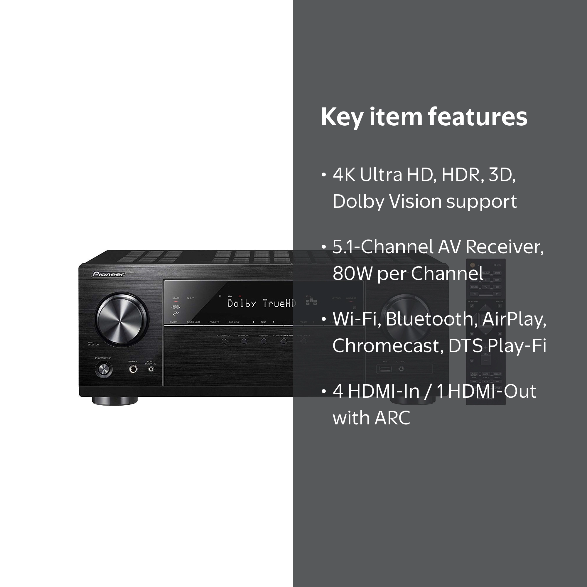 Pioneer, AV Receiver, VSX-LX105, 7.2 Channel Network - Walmart.com