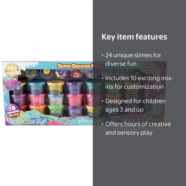 Orb GOAT Super Creator Pack, Includes 24 Slimi & 10 Mix-ins