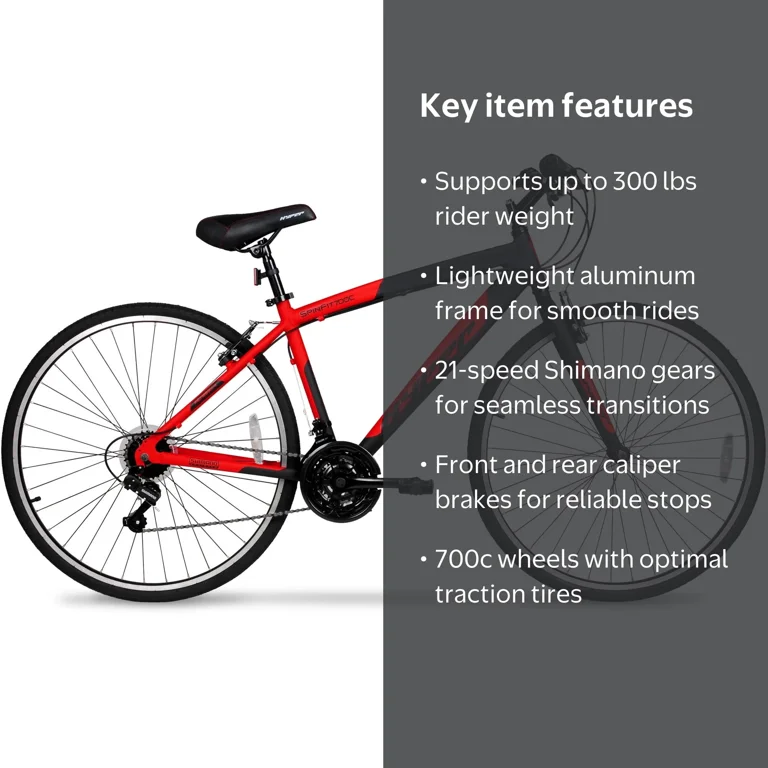 Hyper Bicycles 700c Men's Spin Fit Hybrid Bike, Ages 14+, Black