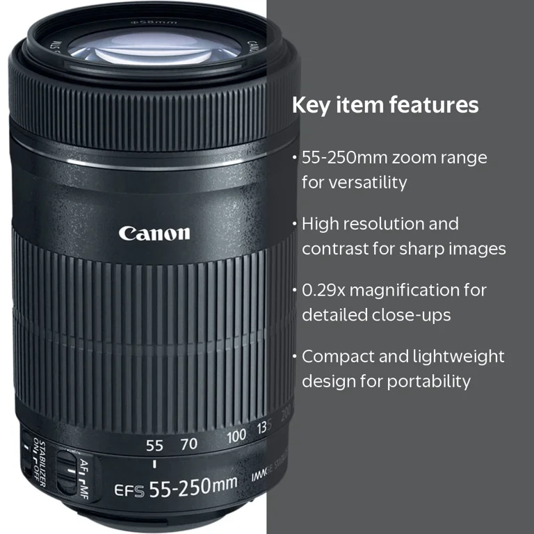 Canon EF-S 55-250mm f/4-5.6 IS STM Telephoto Zoom Lens for SLR