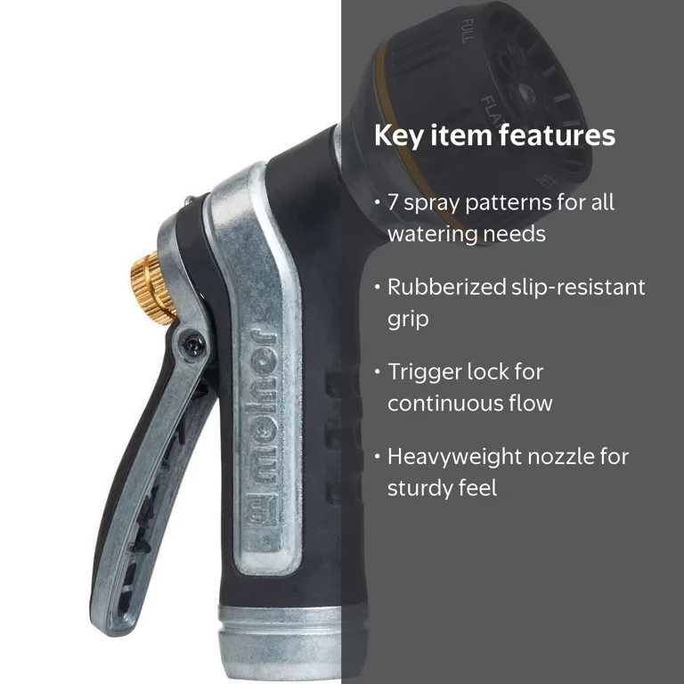 Melnor, Heavyweight Metal Nozzle, 7-Pattern, Yellow - Walmart.com