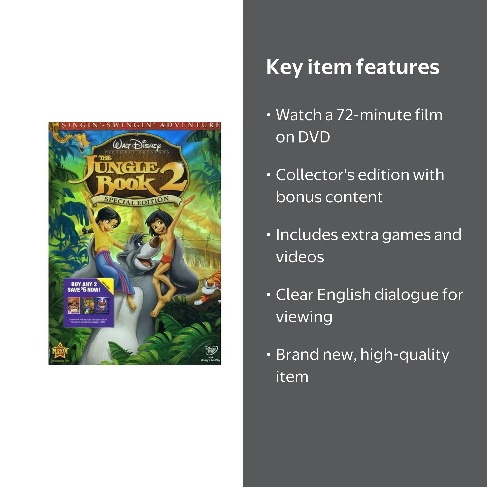 Walt Disney's The Jungle Book 2 Special Edition DVD - Animated