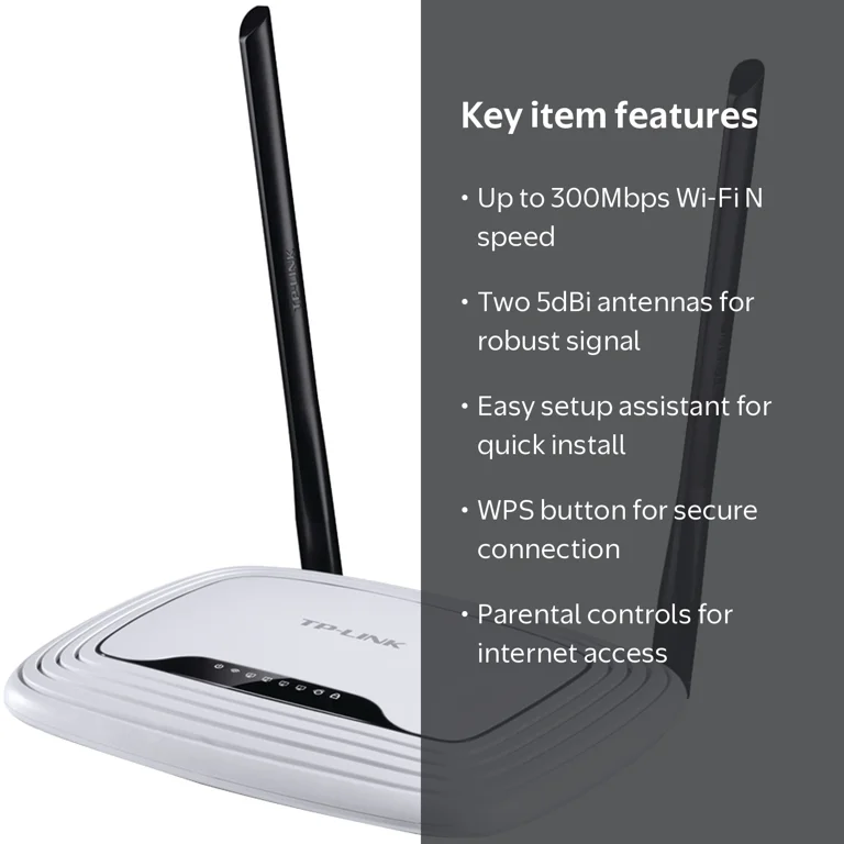 TP-Link N300 Wi-Fi Router, Up to 300Mbps (TL-WR841N) - Walmart.com