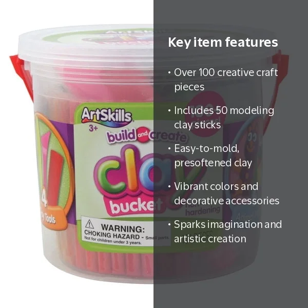 ArtSkills Kids Craft Clay Activity Bucket Over 100 Pieces