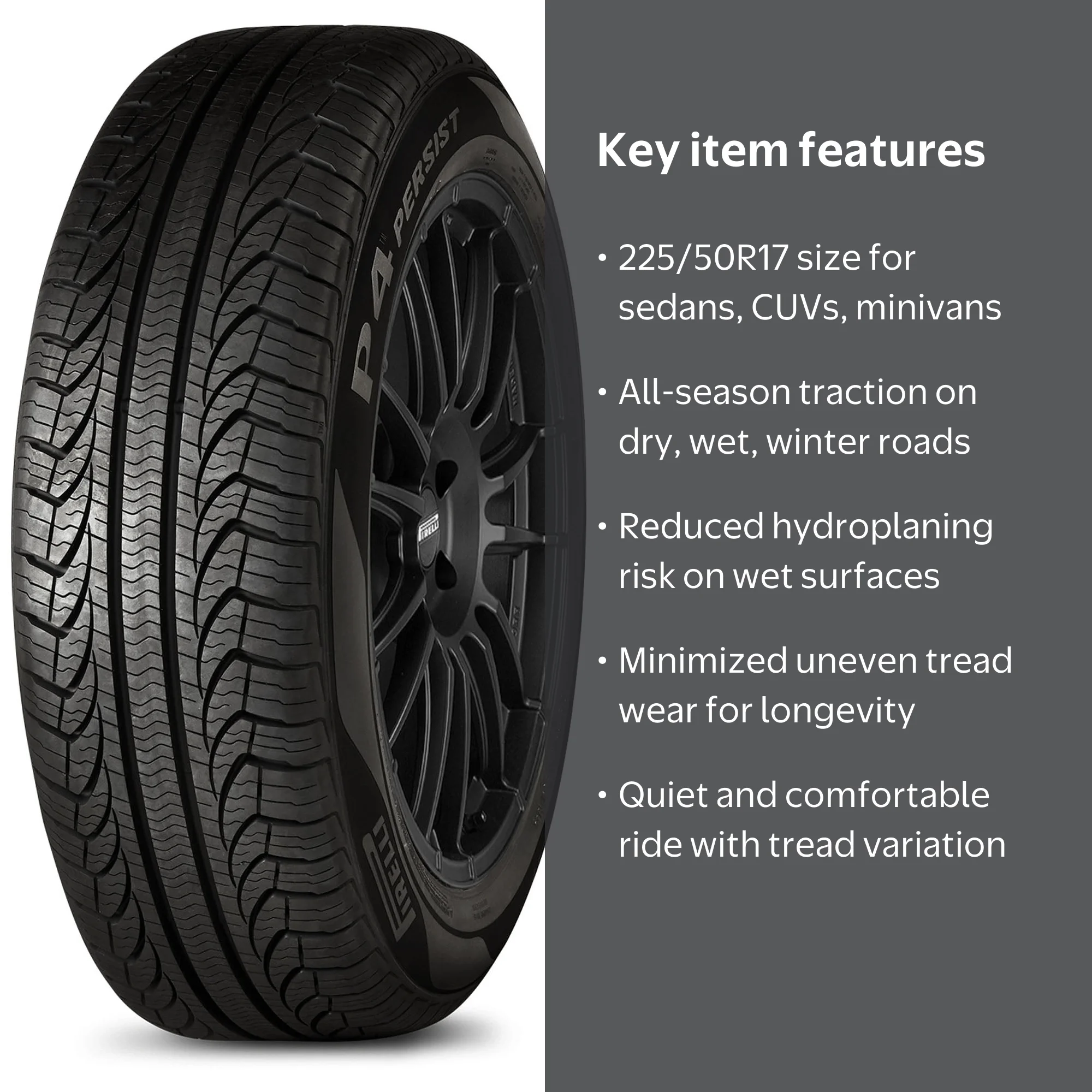 Pirelli, Passenger Tire, 225/50R17, All Season, 94V - Walmart.com
