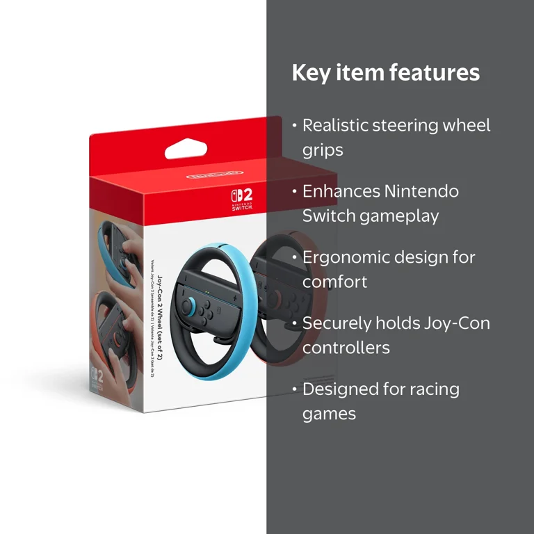 Nintendo, Joy-Con‚Ñ¢ Wheel, 2 Pack, Blue/Red, Racing Accessory