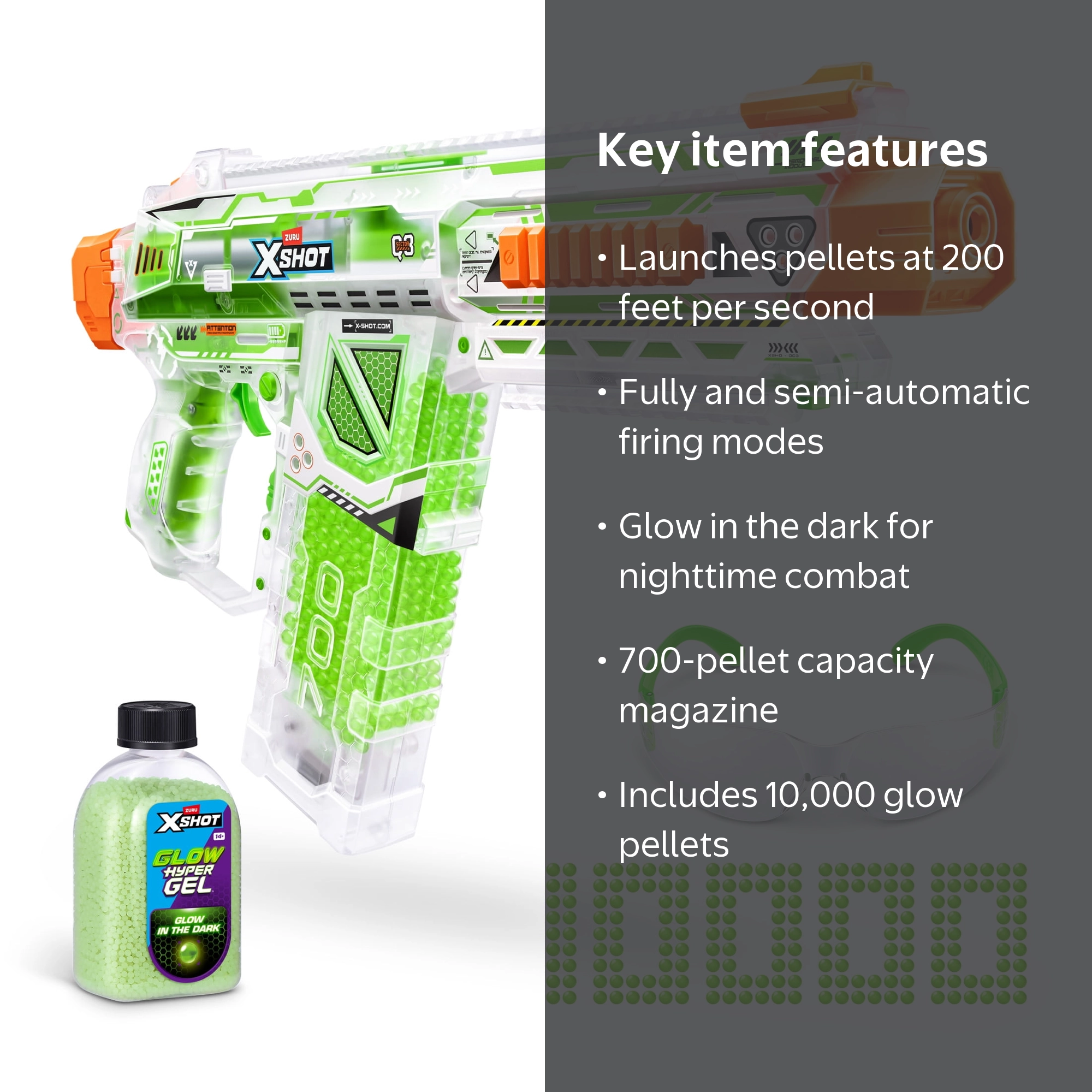 ZURU X-Shot, Hyper Gel Glow Nightmare Blaster, 14+ - Walmart.com