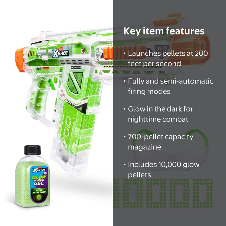 ZURU X-Shot, Hyper Gel Glow Nightmare Blaster, 14+ - Walmart.com