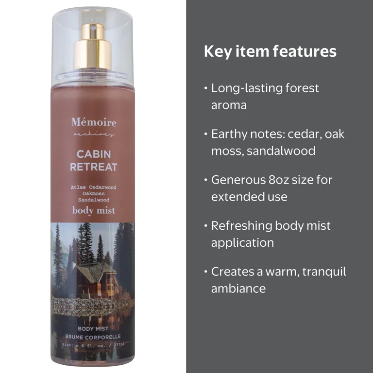 Memoire Cabin Retreat Body Mist 8oz - Walmart.com
