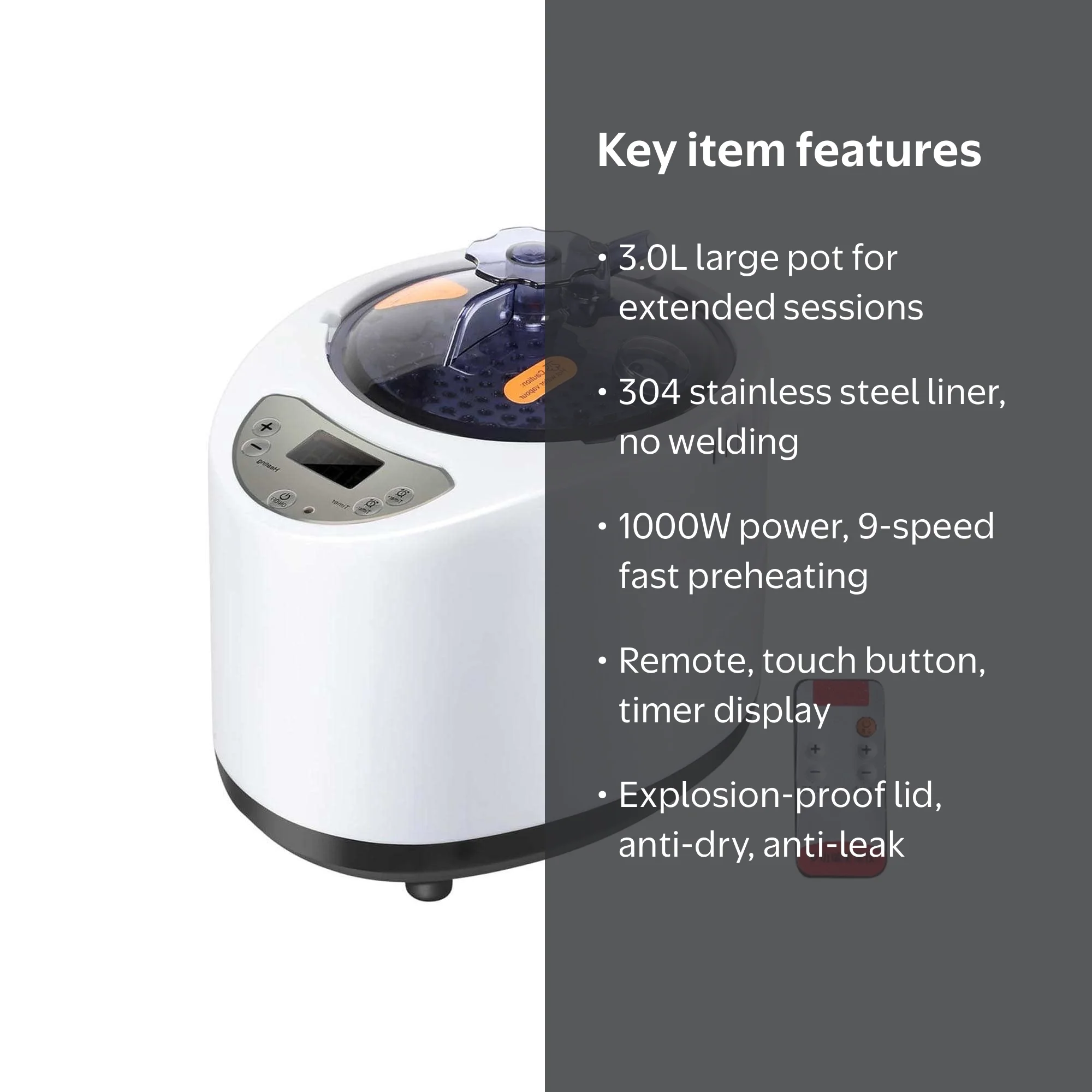 Isvgxsz 3L Sauna Steamer, Portable Steam Generator, Large