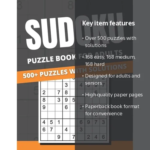 Sudoku Puzzle Book For Adults : 500+ Puzzles With Solutions for