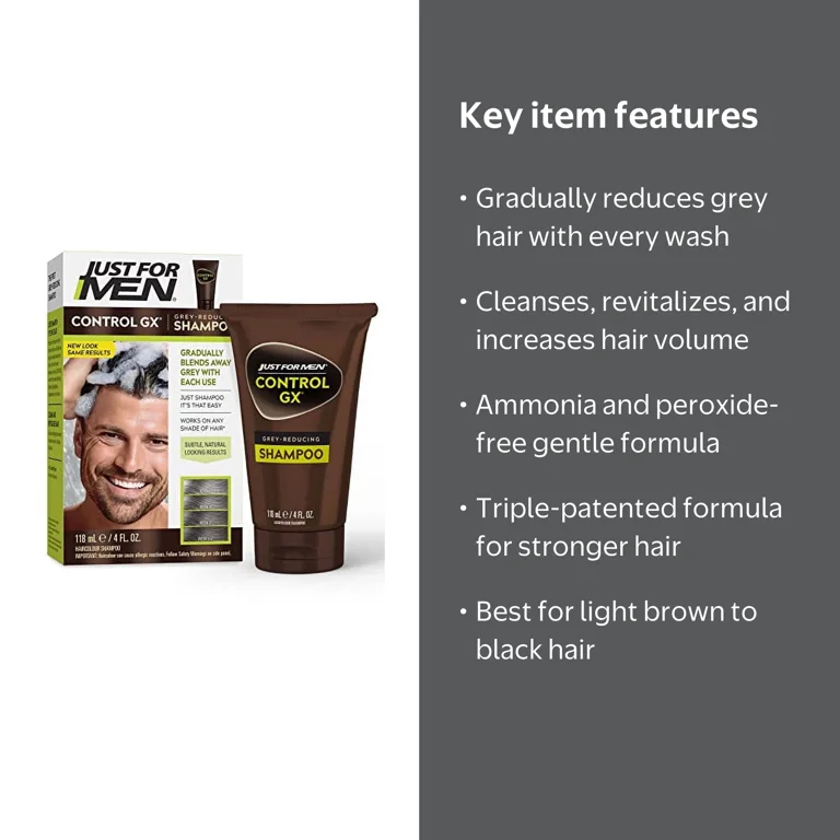 Just For Men Control GX Grey Reducing Shampoo, Gradual Hair Color