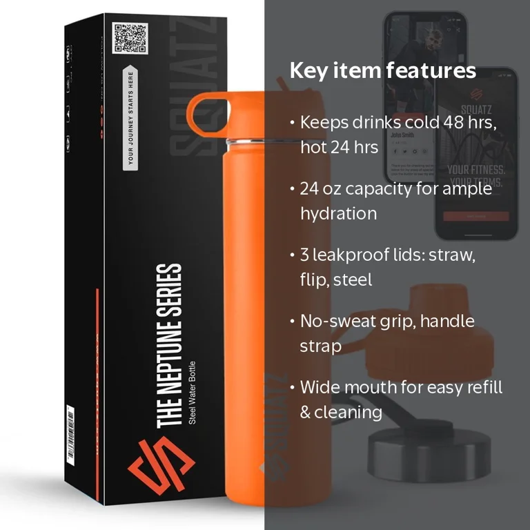 SQUATZ 24 Oz Stainless Steel Water Bottle - Proof Wide Mouth