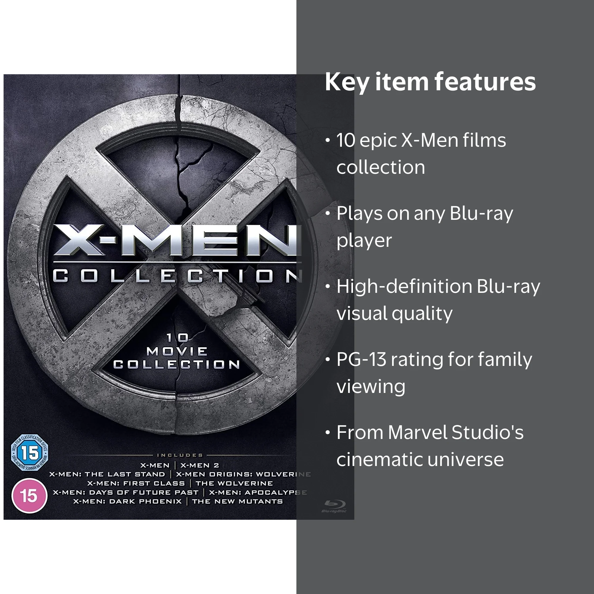 Marvel Studio's X-Men 1-10 Movie Collection (Blu-ray) featuring