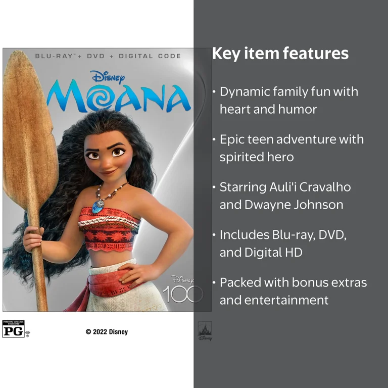 Disney, Moana, Blu-ray + DVD + Digital HD, Epic Ocean Adventure