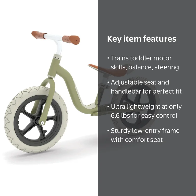 チャイルドブレッスル Chillafish Charlie Toddler Balance Bike - 12 EVA Wheels - Olive
