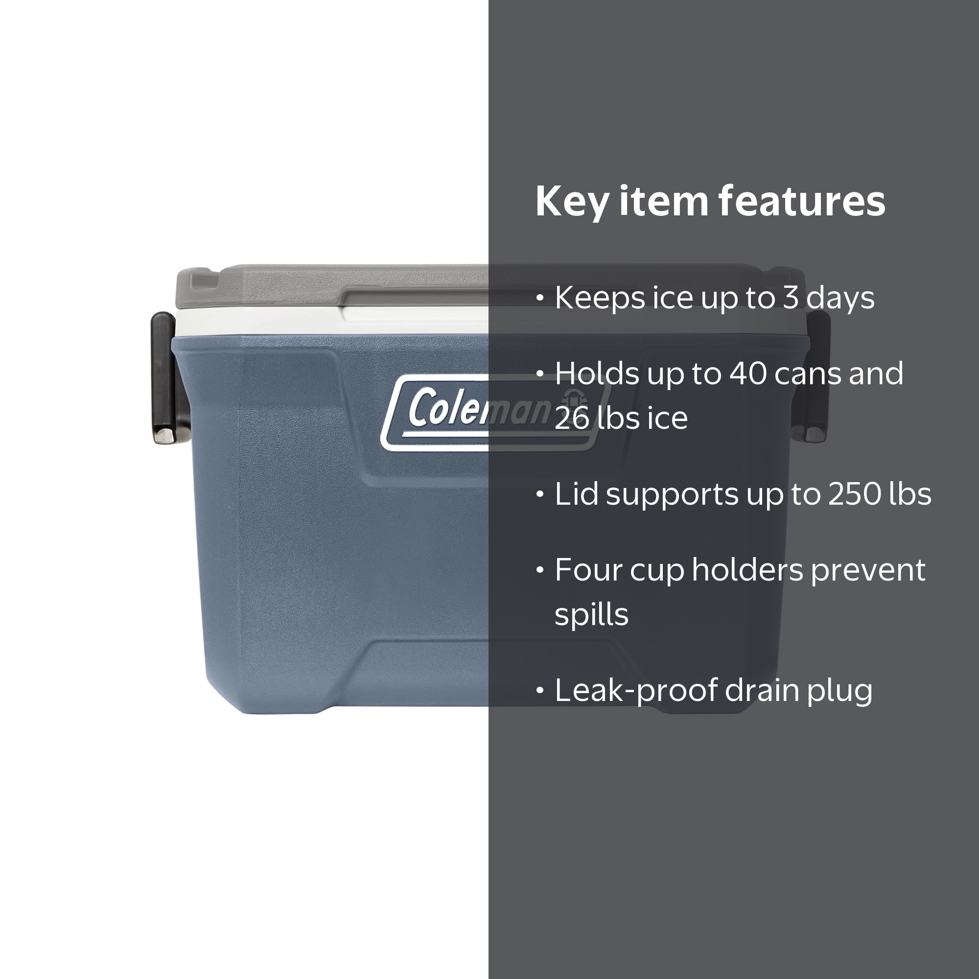 Coleman® 316 Series™ 52-Quart Ice Chest Cooler, Lakeside Blue, EZ