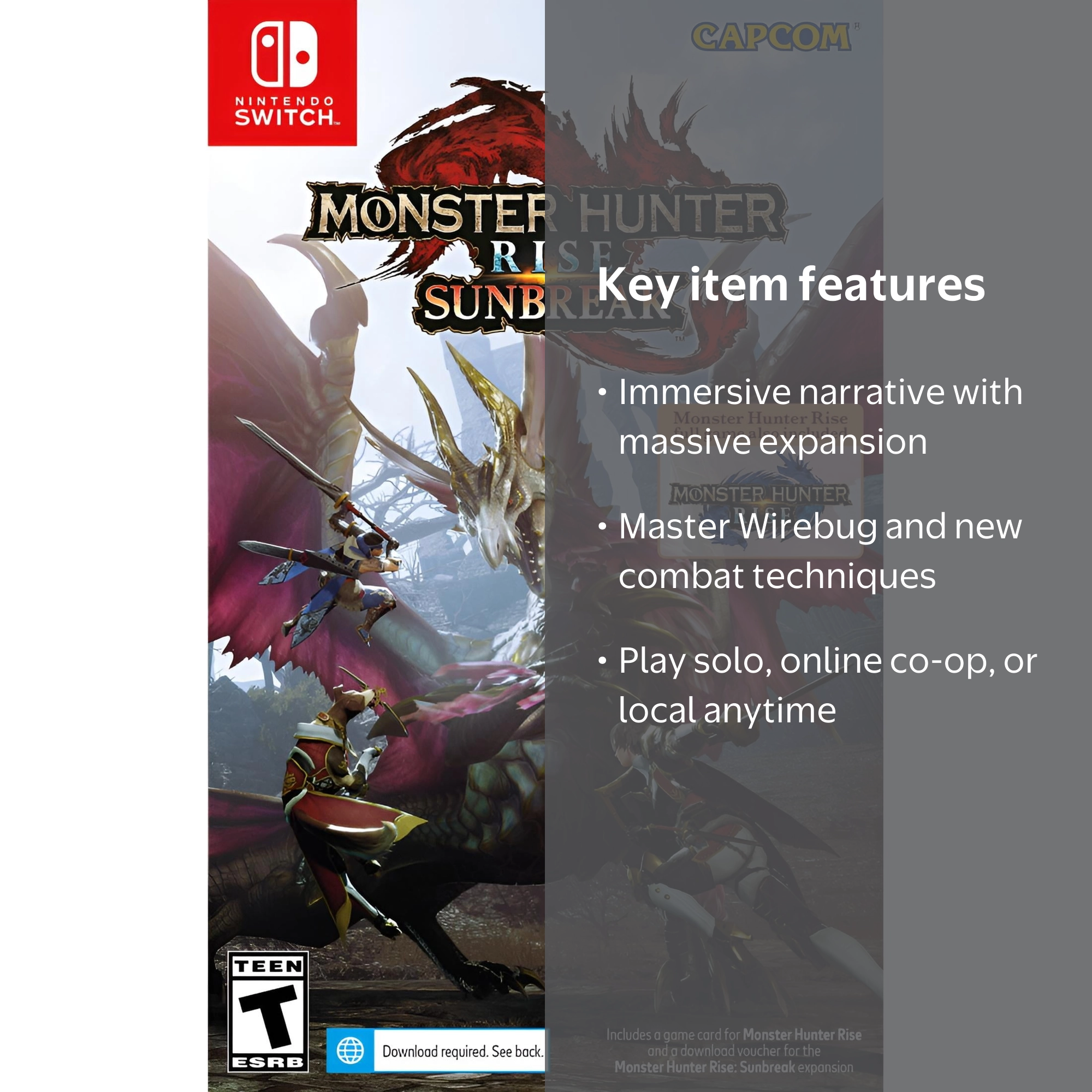 Monster Hunter Rise + Sunbreak Video Game Bundle with DLC