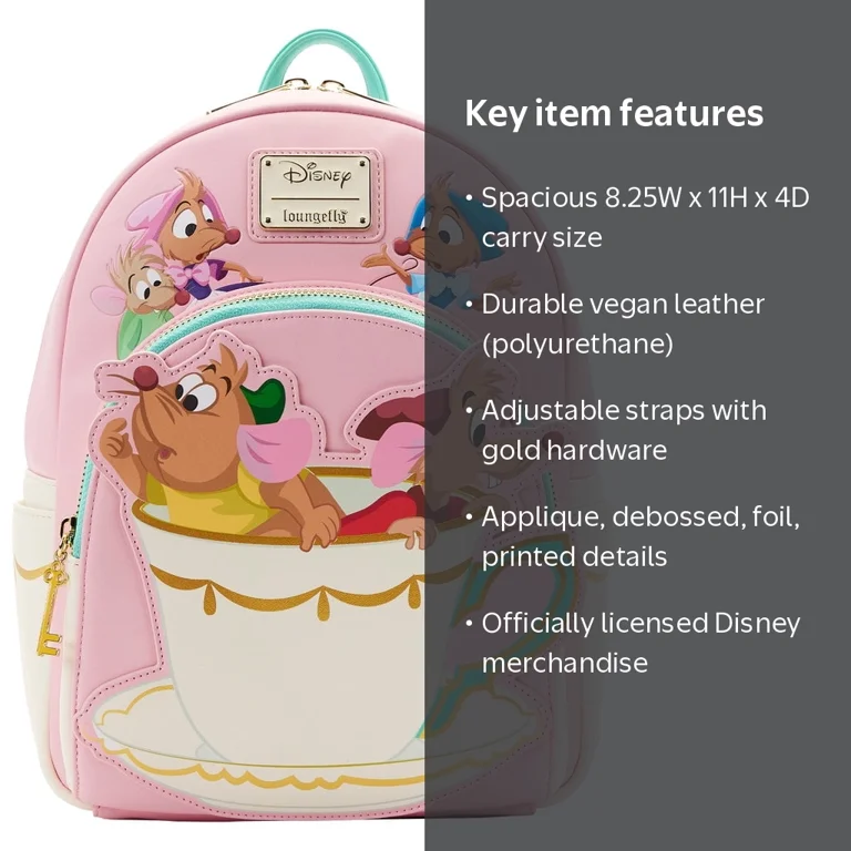 disney loungefly mini backpack Princess Dreams Series Cinderella Womens shaped applique made to NonFollowed Herschel small-medium, black corduroy Color:SPARROW