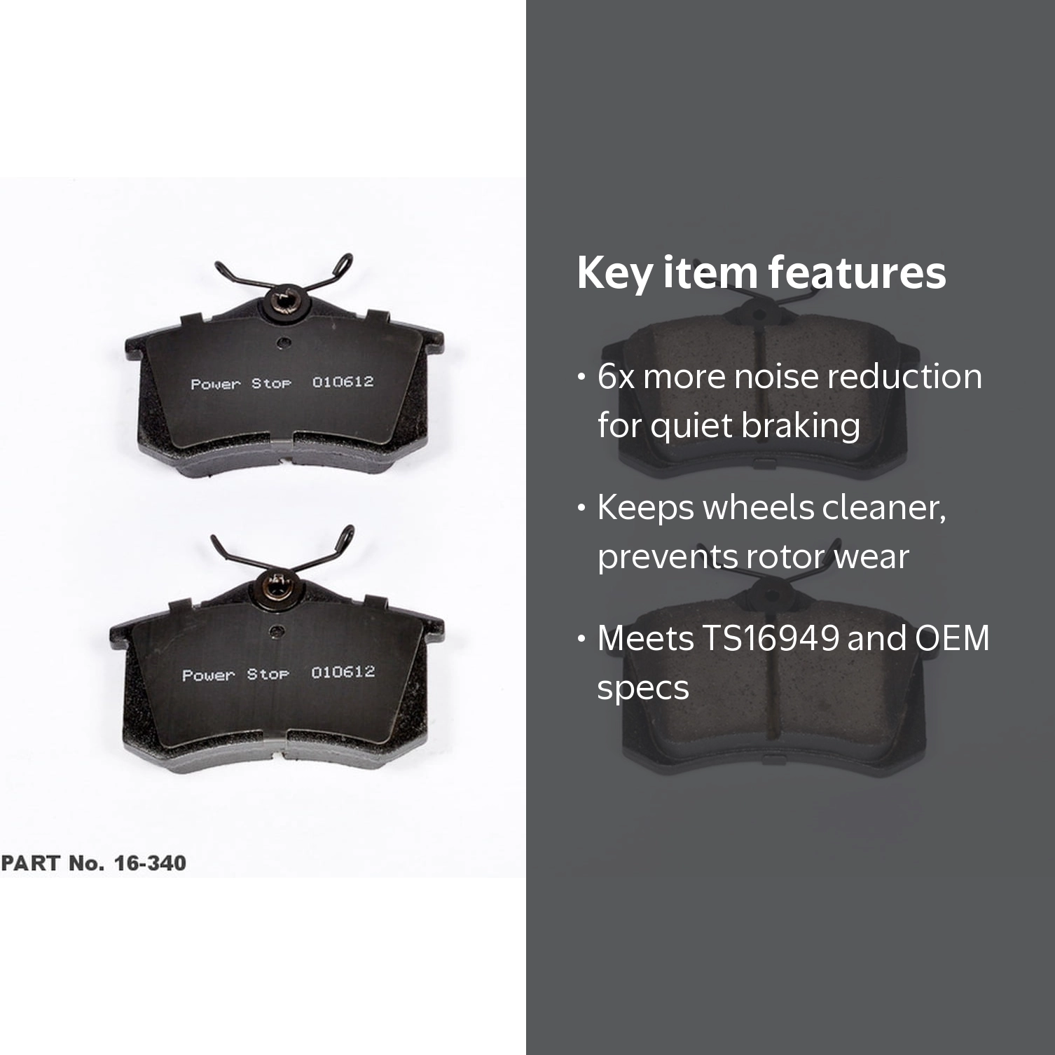 Power Stop Ceramic Rear Brake Pads 16-340, Z16 Evolution - Walmart.com
