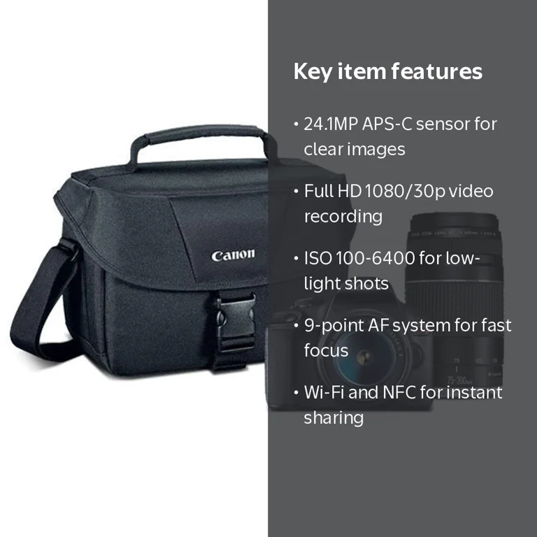 Canon, DSLR Camera Kit, Double Zoom Lens, 24.1 Megapixel, Full HD