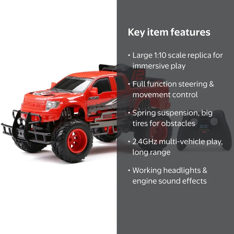 Bright Ford F-150 SVT Raptor RC Truck - 1:10 Scale - Walmart.com