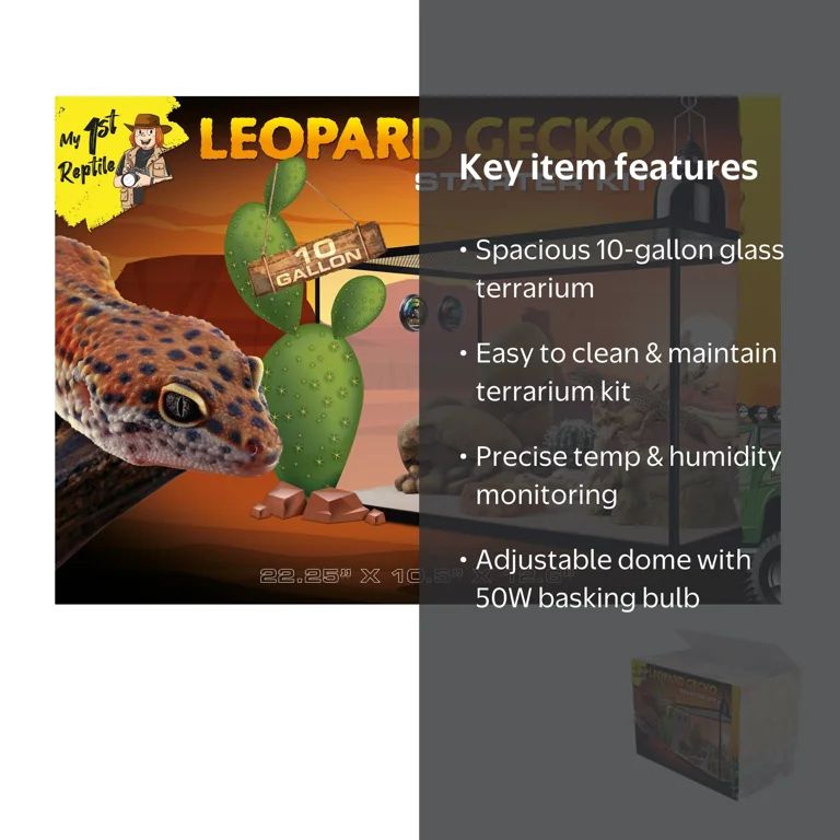My 1st Reptile Leopard Gecko Starter Kit, 10 Gallon Terrarium