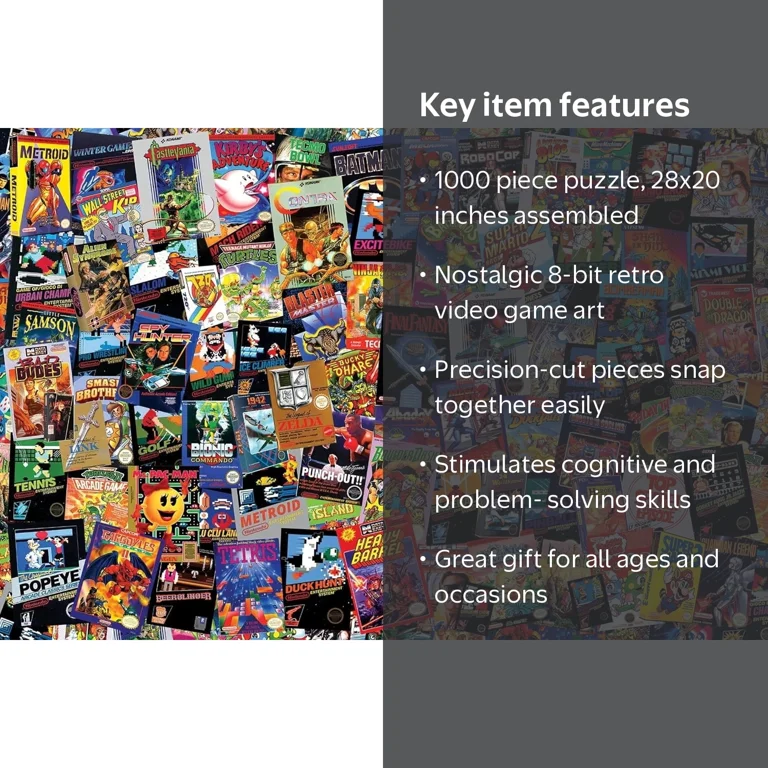 Toynk Toys, 8-Bit Armageddon Retro Video Game Puzzle, 1000 Piece