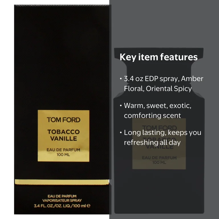 Tom Ford, Tobacco Vanille, 3.4 oz EDP Spray, Oriental Spicy Fragrance
