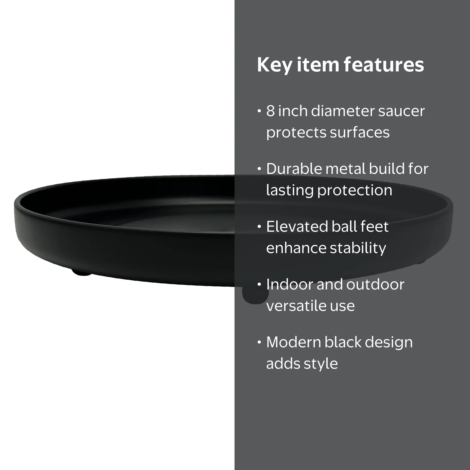 Better Homes & Gardens Black Metal Saucer 8 to the inch Plant Drip