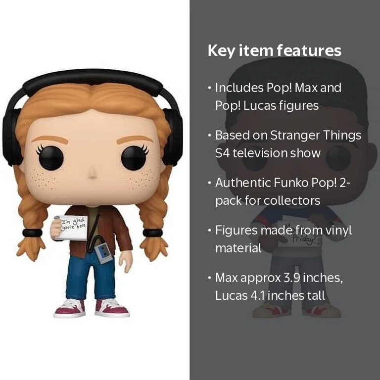 FUNKO POP! Stranger Things S4 Max & Lucas 2-Pack, Vinyl Figures