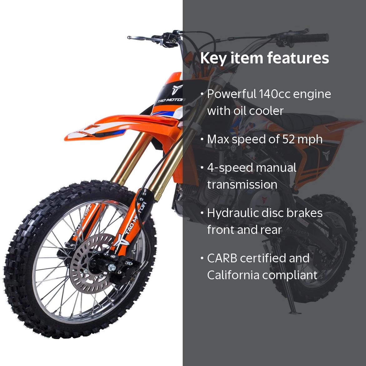Taotao DB-X1 Powered Dirt Bike, 140cc, 17