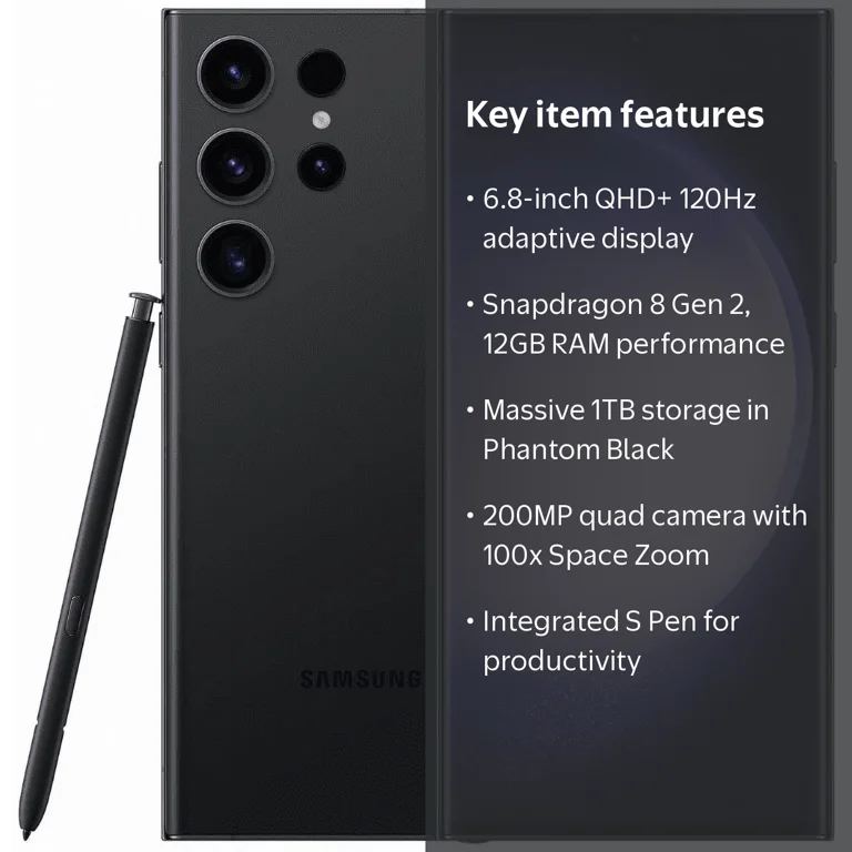 New Samsung Galaxy S23 Ultra Unlocked 1TB Phantom Black - Walmart.com