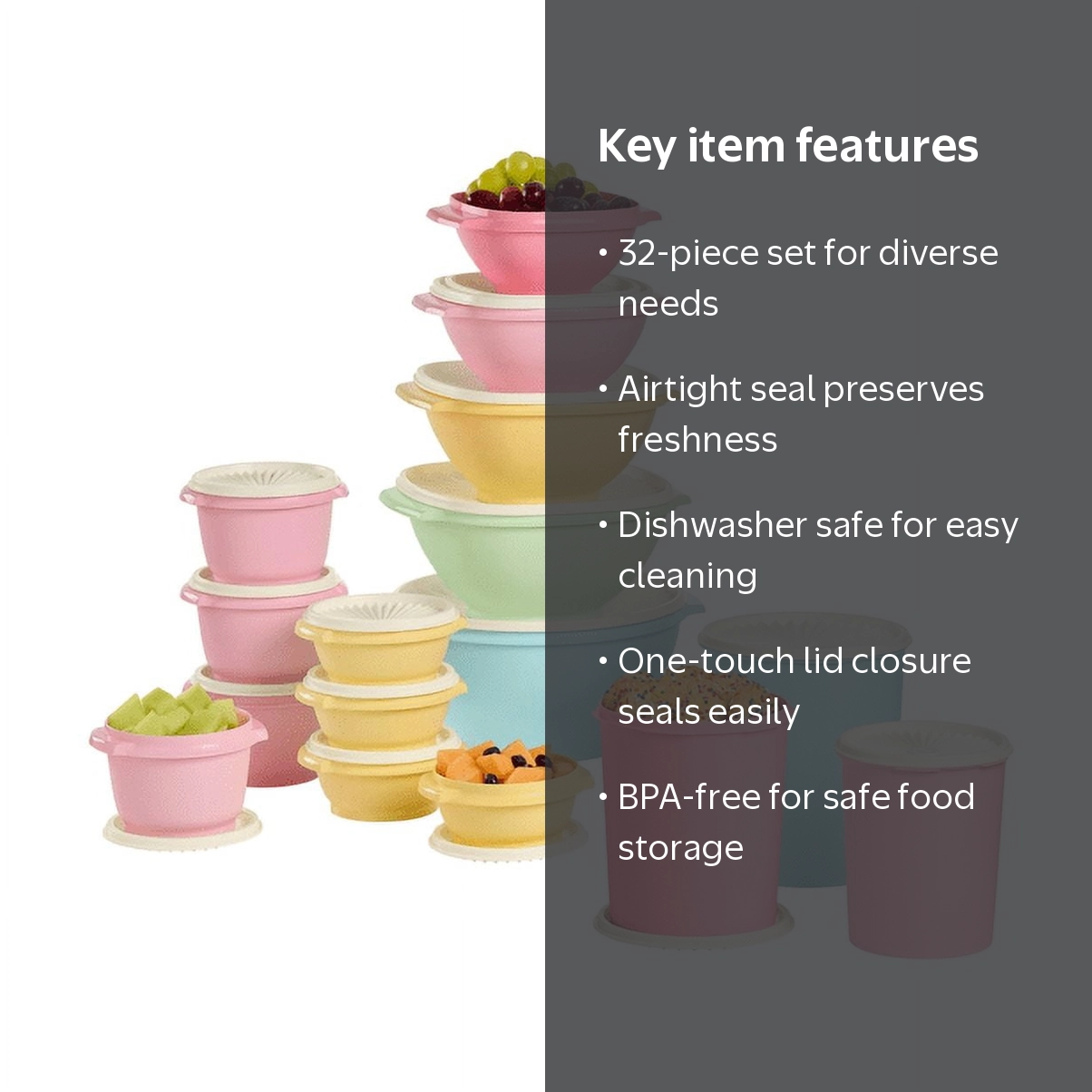 Tupperware Heritage Collection Food Storage Containers, 32-Piece