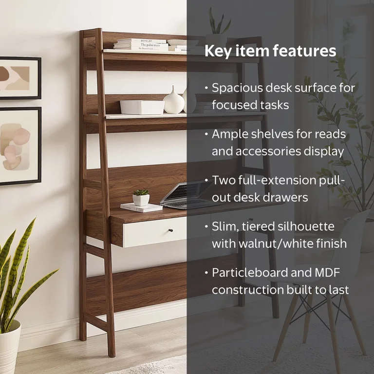 Modway Bixby Modern Computer Office Desk in Walnut White - Walmart.com