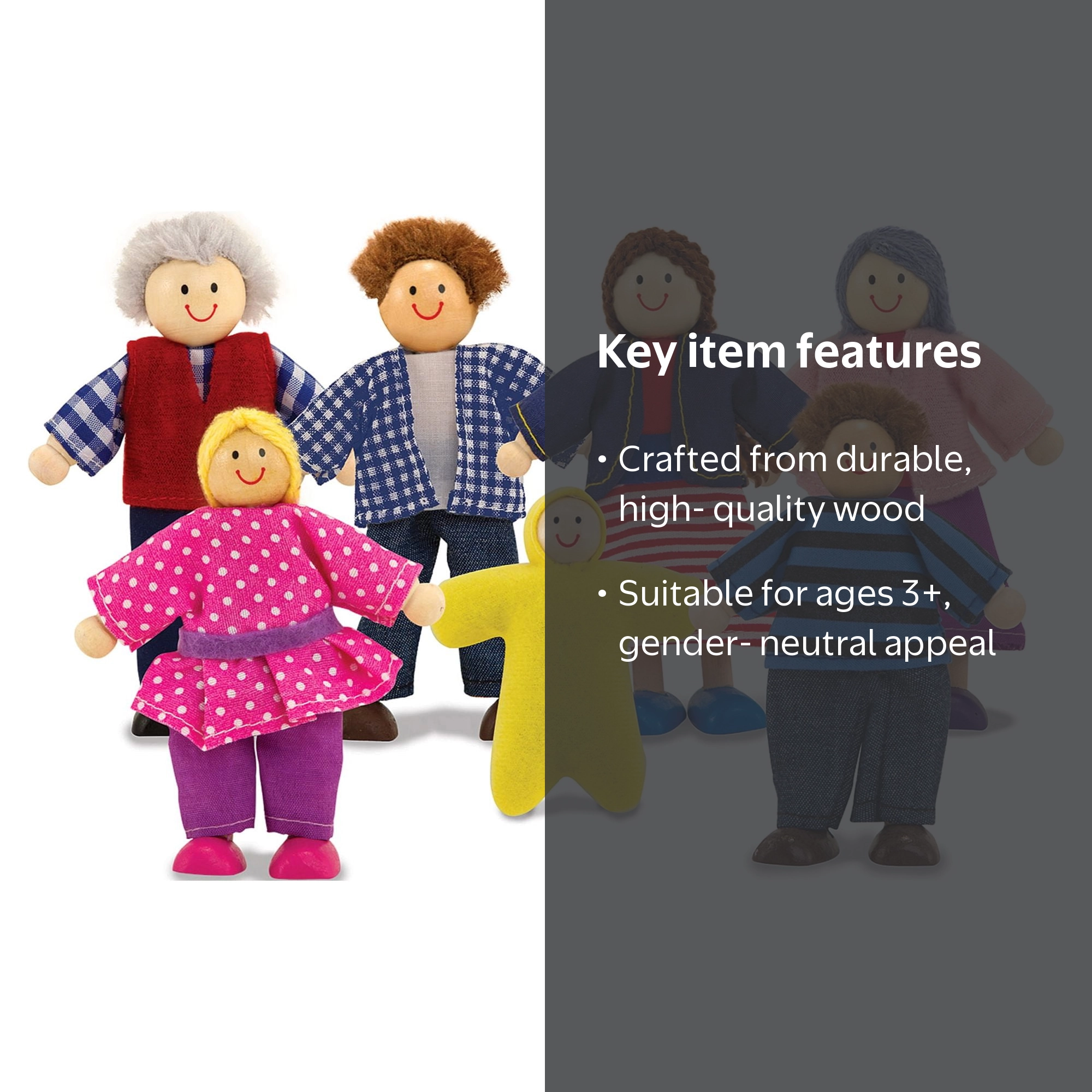 Melissa & Doug Realistic 7-Piece Poseable Wooden People Doll