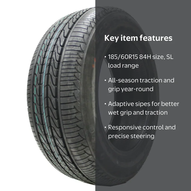 Accelera Eco Plush All Season Passenger Tire, 185/60R15 84H, Solid