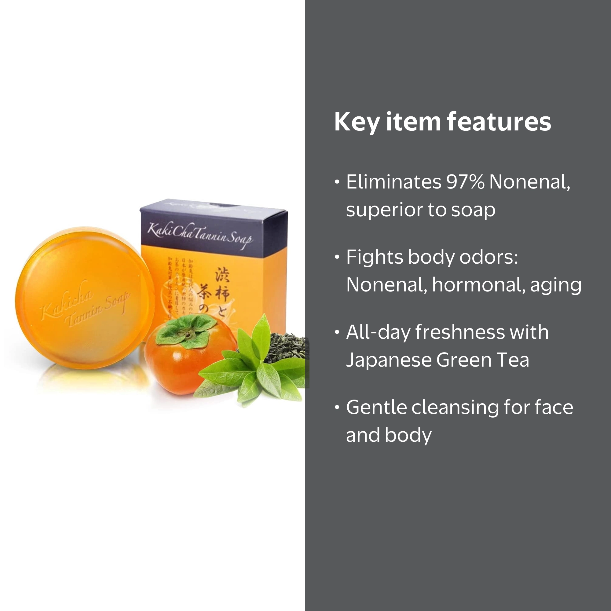 BoxCave Anti-aging Odor Soap Persimmon Juice and Green Tea Extract